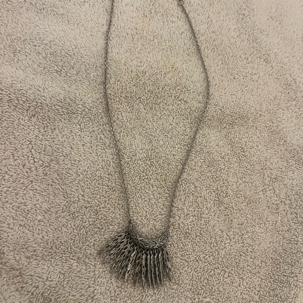Lia Sophia Elegant Silver Necklace with Fringe
